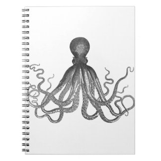 Kraken - Black Giant Octopus / Cthulu Spiral Notebook