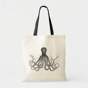 Kraken - Black Giant Octopus / Cthulu Tote Bag