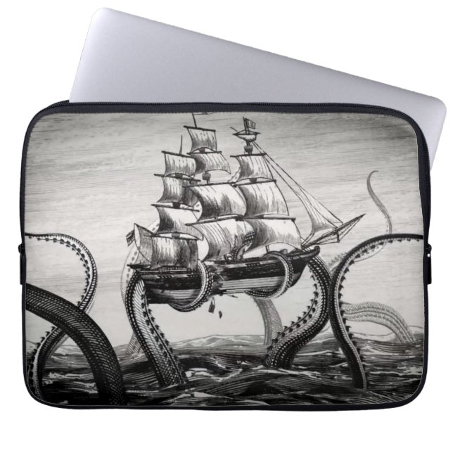 Kraken Holding Up A Pirate/Sailing Ship 13" Sleeve (Front)