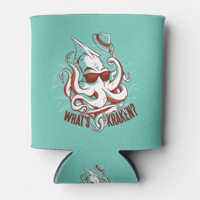Kraken Monster Funny  Can Cooler (Front)
