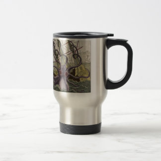Kraken/Octopus Eatting A Pirate Ship, Colour Travel Mug