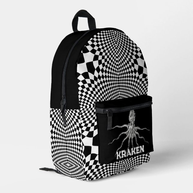 Kraken Printed Backpack (Back Corner Left)