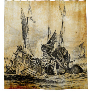 kraken shower curtain