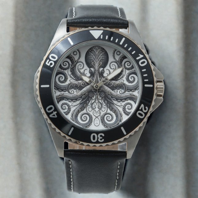 Kraken Steampunk Octopus Ornate Black Watch (Creator Uploaded)