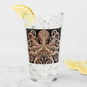 Kraken Steampunk Octopus Ornate Gold and Black Glass
