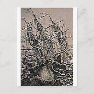 KRAKEN Vintage Print Postcard
