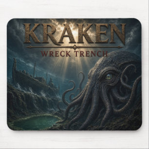 Kraken Wreck Trench Dark Realism Mouse Pad
