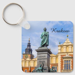 Krakow, A Mickiewicz monument, Poland, magnet Key Ring