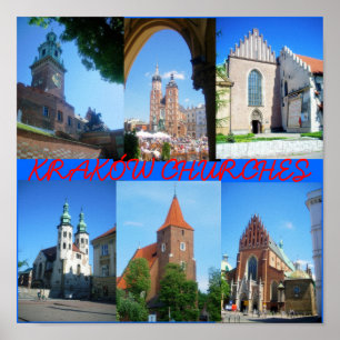 Krakow Churches Poster