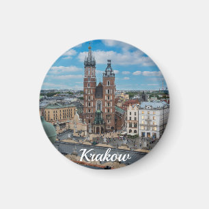 Krakow city center from above in Poland Magnet