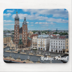 Krakow city centre from above in Poland Mouse Pad