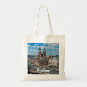 Krakow city centre from above in Poland Tote Bag