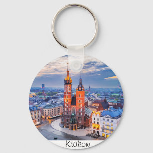 Krakow night in Poland Key Ring