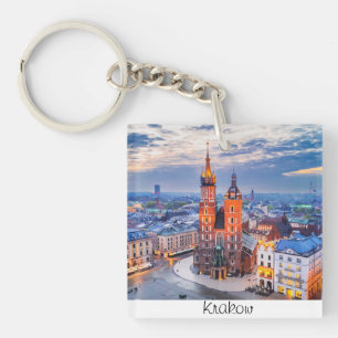 Krakow night in Poland Key Ring