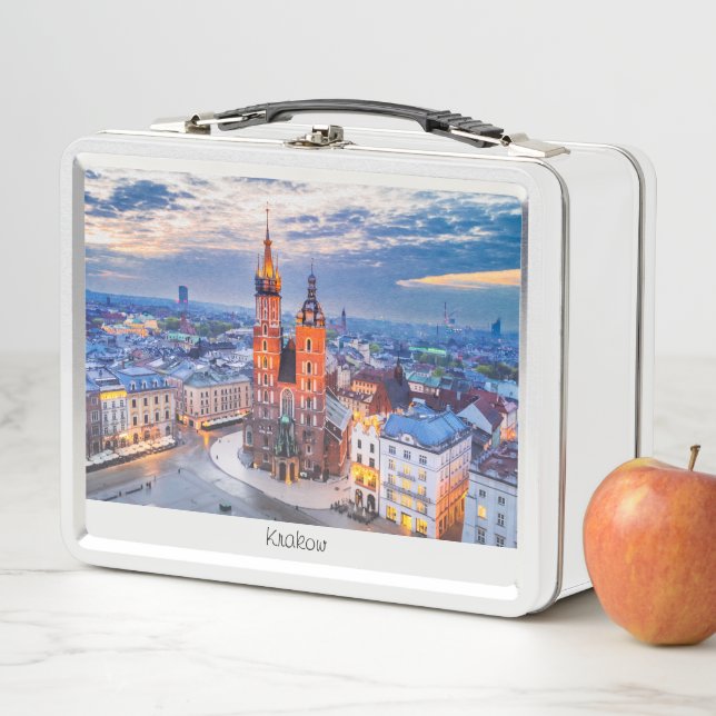 Krakow night in Poland Metal Lunch Box (In Situ)