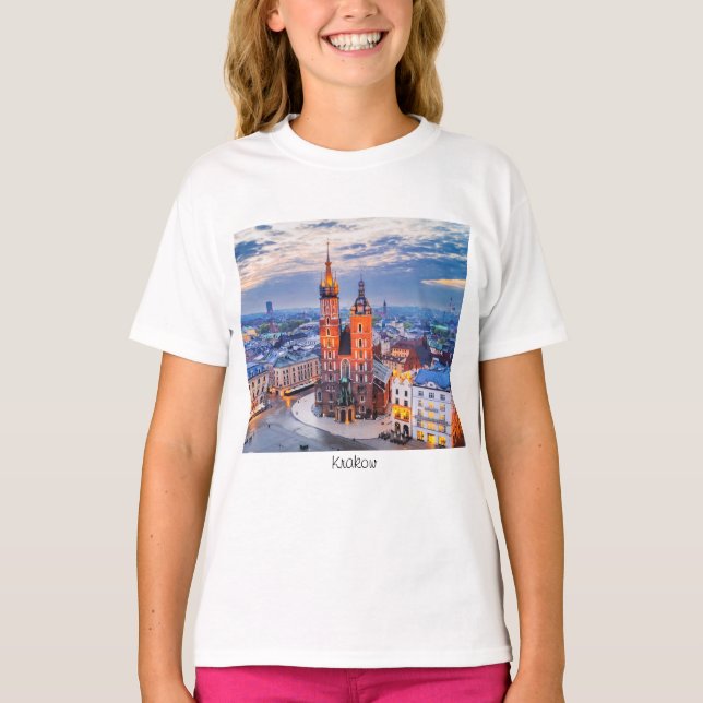 Krakow night in Poland T-Shirt (Front)