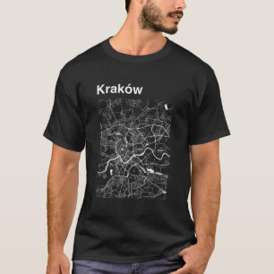 Krakow Poland Classic City Map Graphic T-Shirt