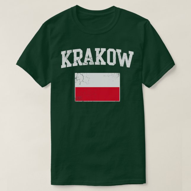 Krakow Poland Flag Polish Polska Polski T-Shirt (Design Front)