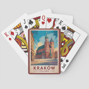 Krakow Poland Illustration Travel Art Vintage Playing Cards