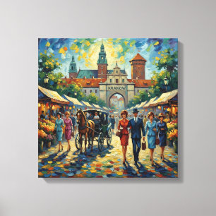 Krakow Poland Medieval Gate Stretched Canvas Print