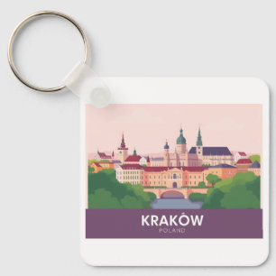 Kraków Poland Pastel Travel – Wawel Castle Key Ring