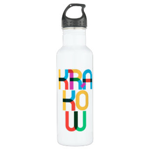 Kraków Poland Pop Art Letters 710 Ml Water Bottle