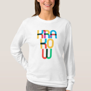 Kraków Poland Pop Art Letters T-Shirt