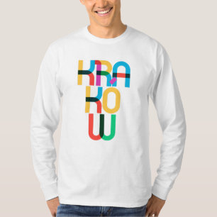Kraków Poland Pop Art Letters T-Shirt