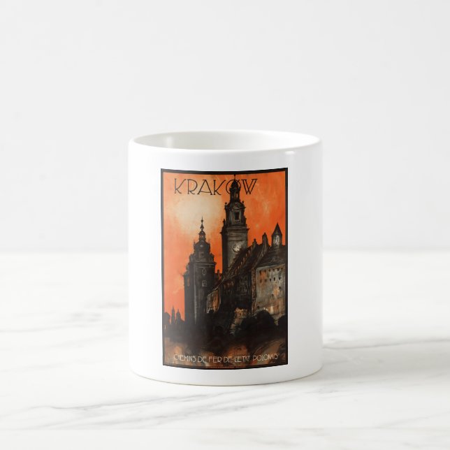 Krakow Poland - Vintage Polish Travel Poster Coffee Mug (Center)