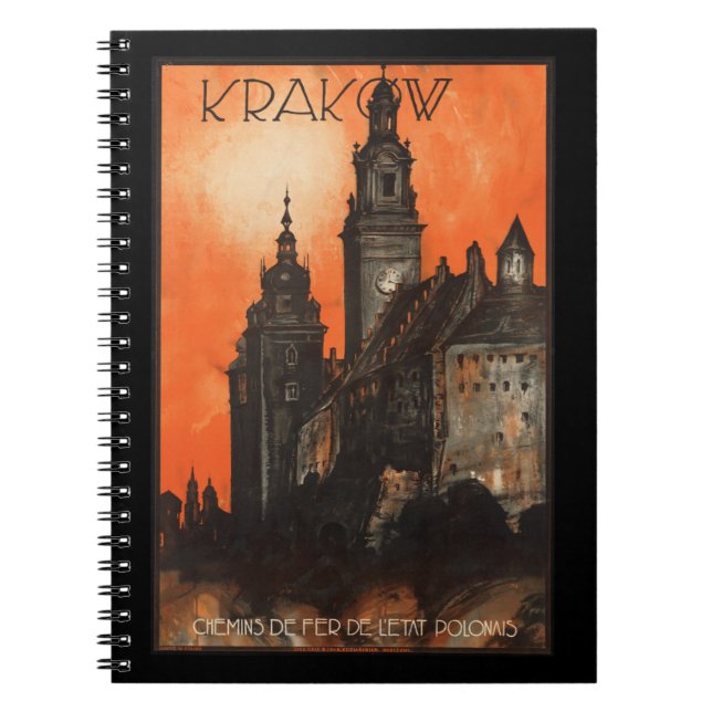 Krakow Poland - Vintage Polish Travel Poster Notebook (Front)