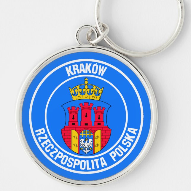 Kraków Round Emblem Key Ring (Front)