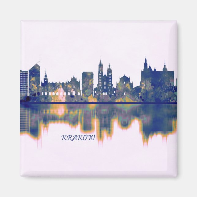 Krakow Skyline Magnet (Front)
