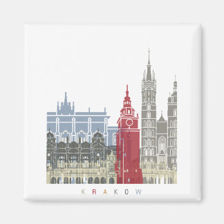 Krakow skyline poster magnet