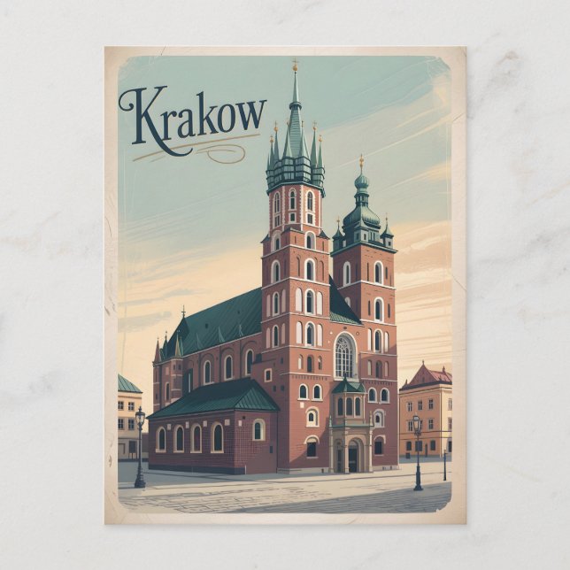 Krakow St. Mary's Basilica Postcard (Front)