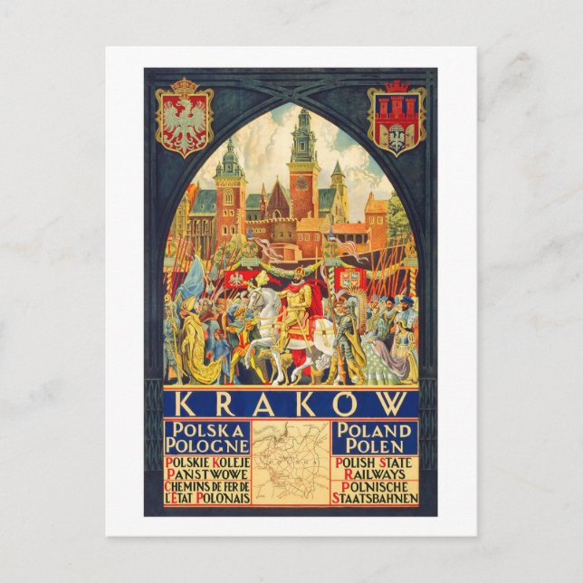 Krakow Vintage Travel Postcard (Front)