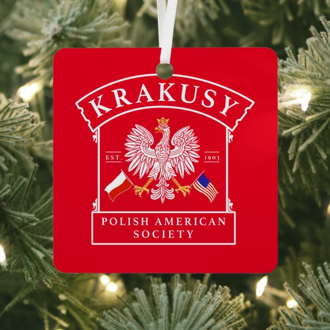 Krakusy Polish American Society Metal Ornament (Insitu)