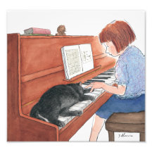 Kramer The Cat Sleeping On The Piano