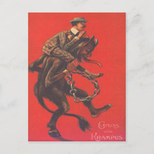 Krampus Abducting Adult Postcard