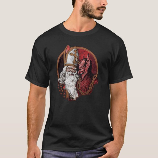 Krampus and Santa T-Shirt (Front)