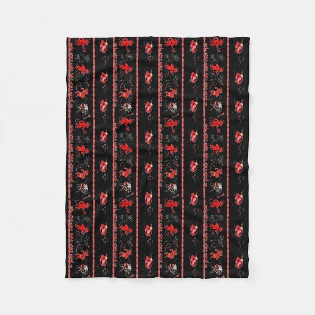 Krampus Broken Ornaments Fleece Blanket (Front)