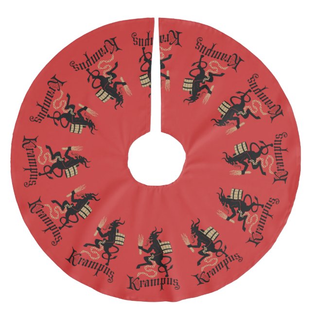 Krampus Brushed Polyester Tree Skirt (Front)