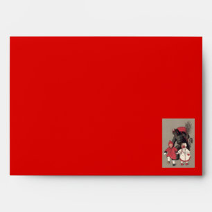 Krampus Chasing Children Switch Envelopes
