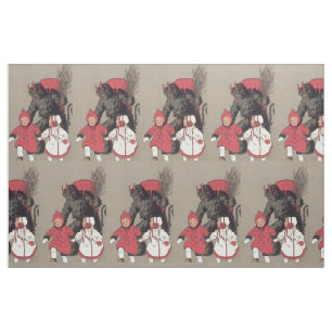 Krampus Chasing Children Switch Fabric