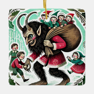 Krampus Christmas                                  Ceramic Ornament