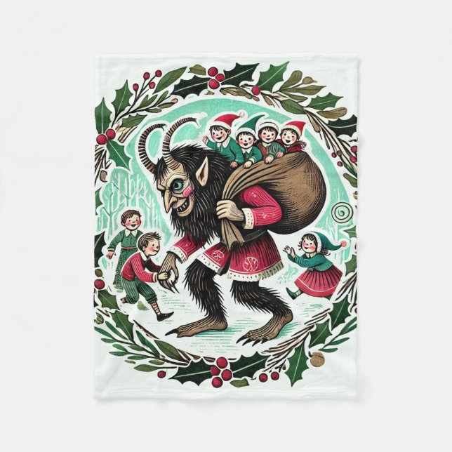 Krampus Christmas                                  Fleece Blanket (Front)