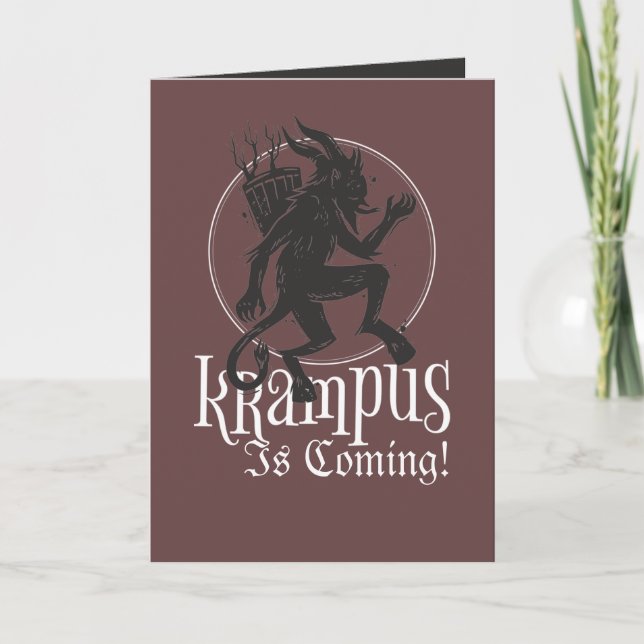 Krampus Christmas Folded Holiday Card (Front)