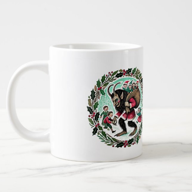 Krampus Christmas                                  Large Coffee Mug (Left)