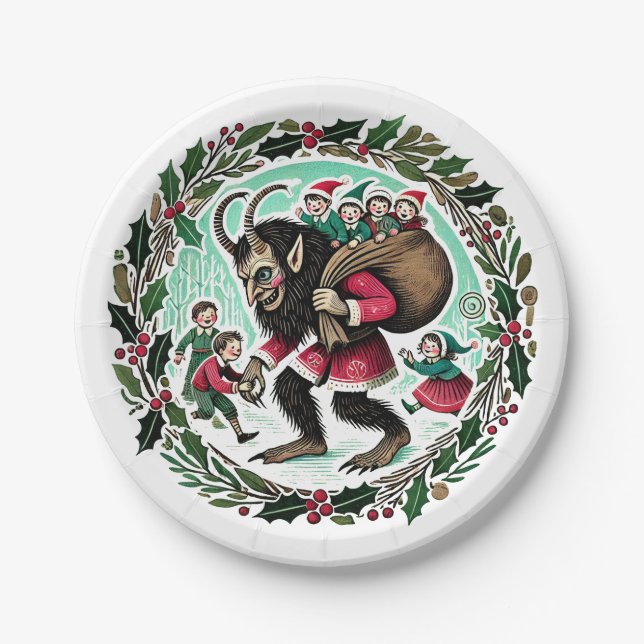 Krampus Christmas                                  Paper Plate (Front)
