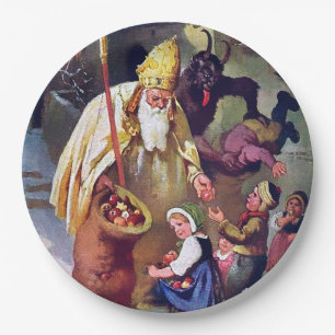 Krampus Christmas Paper Plate