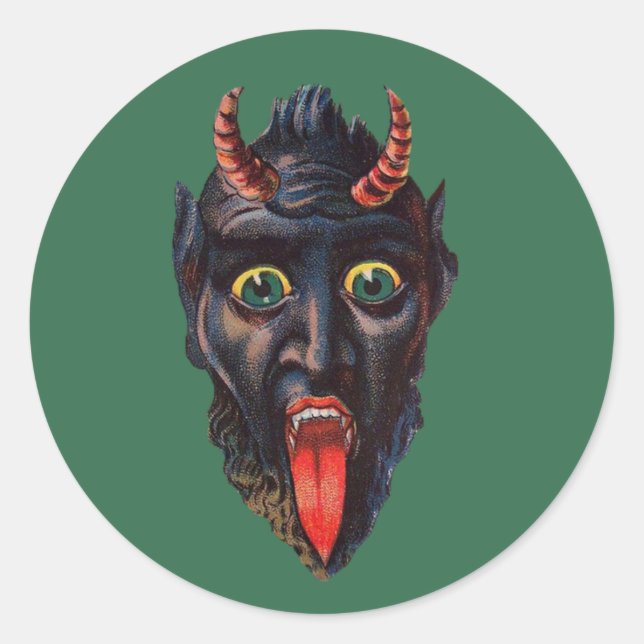 Krampus  classic round sticker (Front)